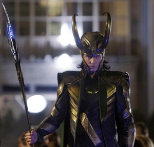 Loki and his "Glow Stick of Destiny"; he's got part of this down!